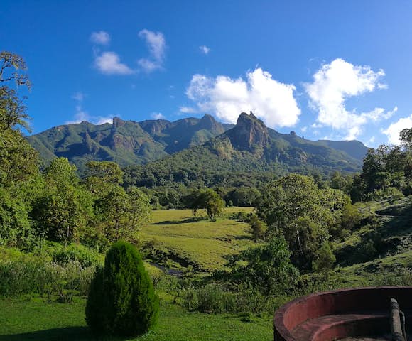 Mountains and meadows around the Bale Mountain Lodge