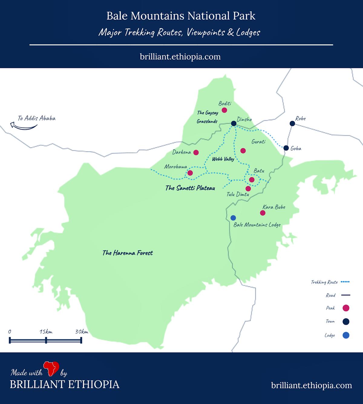 Bale Mountains National Park Map