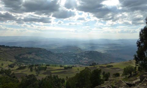 View of Lalibela on the trail to Hudad Lodge. 